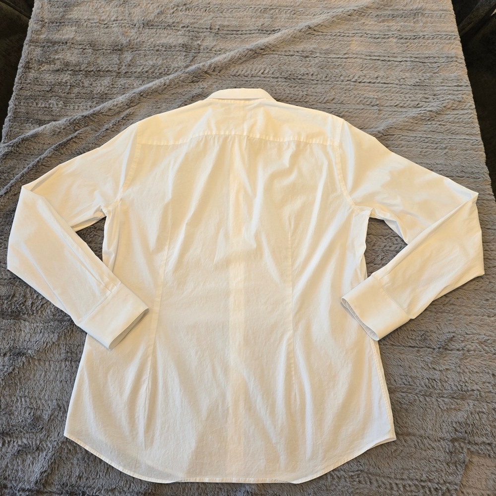 Vince Mens White Long Sleeve Button Down Cotton Stretch Shirt M2021-1157 Size L - Picture 6 of 6